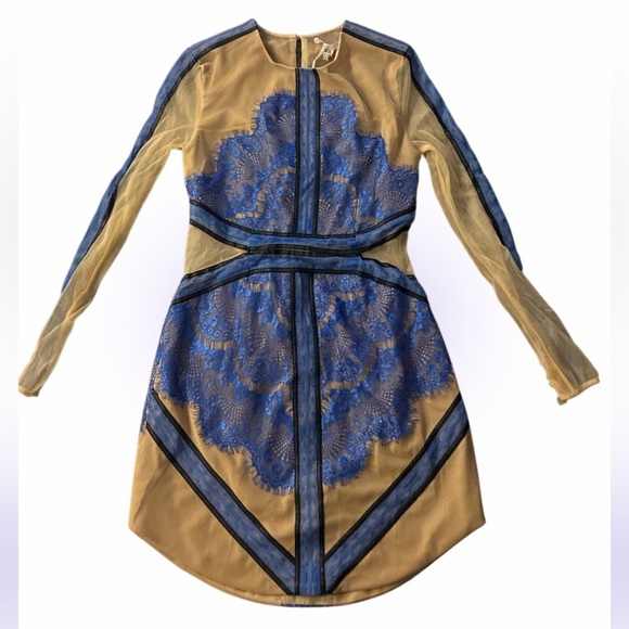 Nordstrom Blue and Cream Mini Dress - Picture 3 of 15